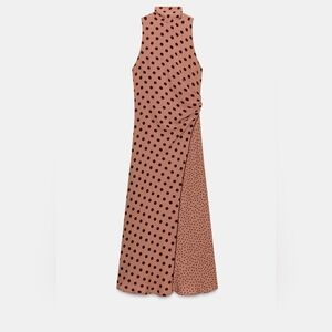 Elegant Plum Polka Dot Maxi Dress